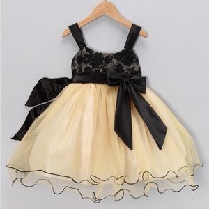 NWT Chic Baby Black and Gold Layered Tulle Dress size 12